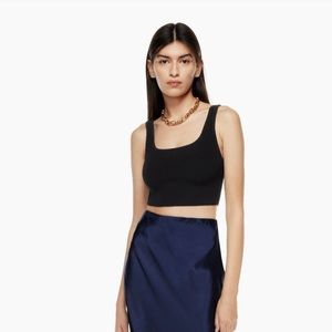 Babaton Sculpt Knit Squareneck Cropped Tank XS